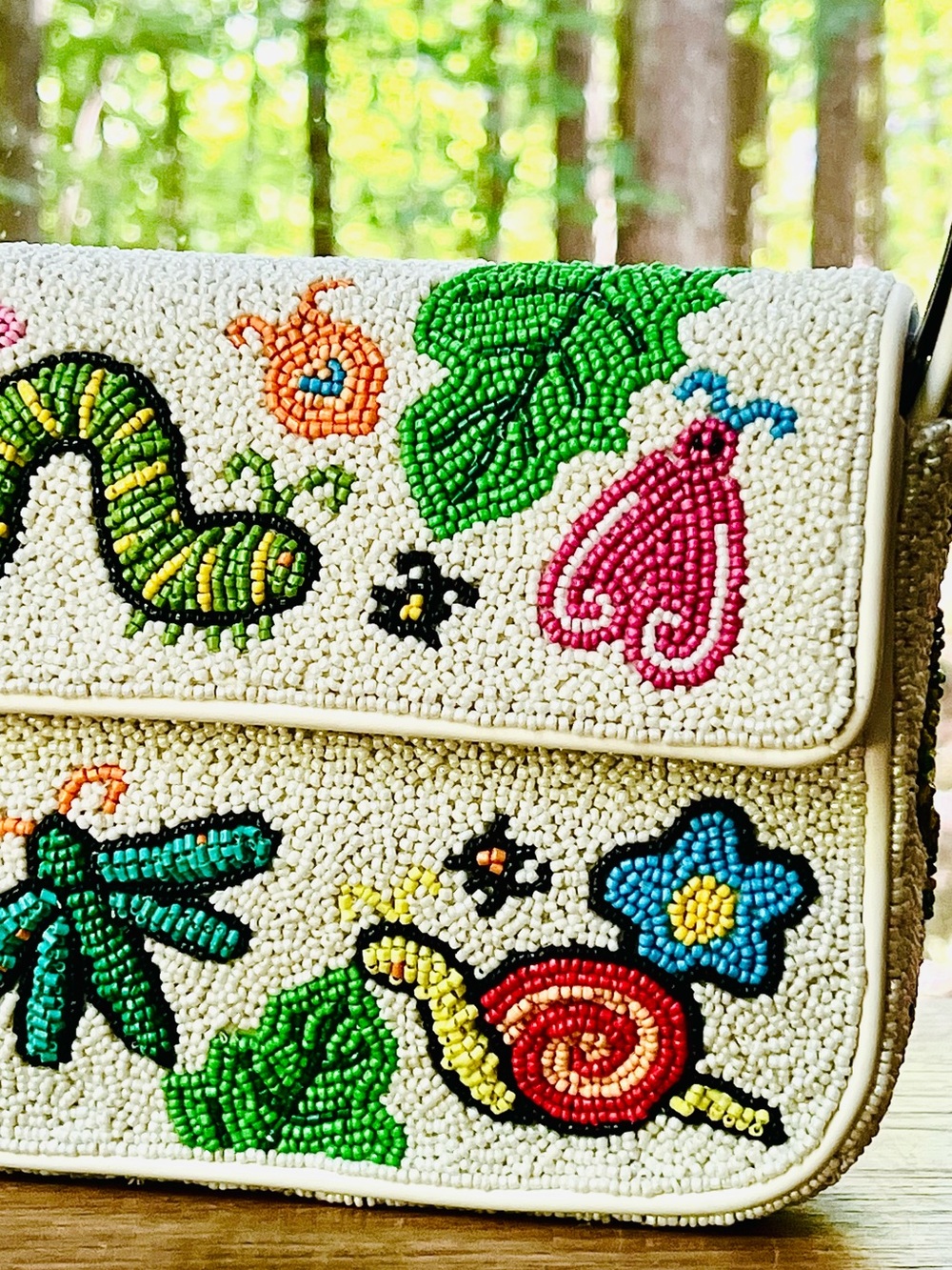 πΊπHPππΊ NWT Staud Beaded Tommy Shoulder Bag Bug Out πRare Findπ - Picture 3 of 16